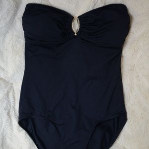 Strapless one piece swimsuit